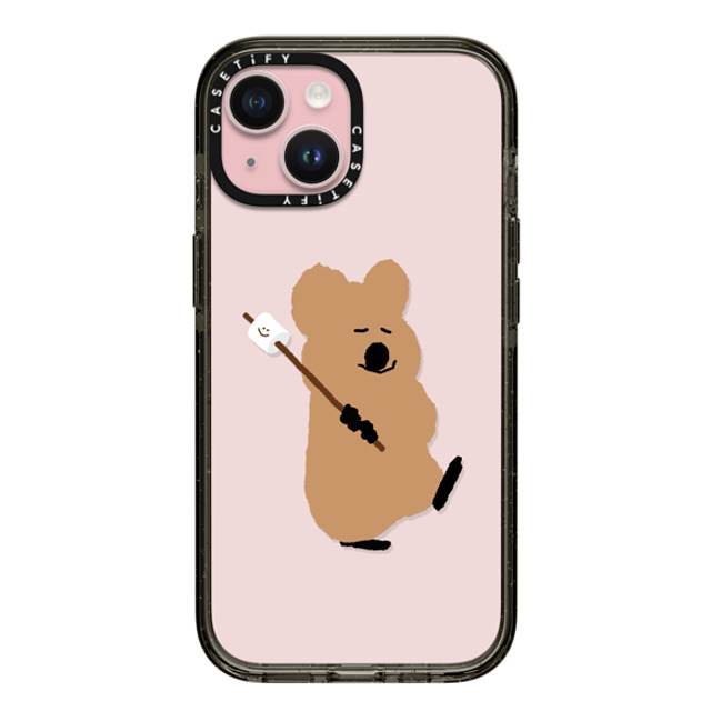 Dinotaeng x CASETiFY iPhone 15 ケース ブラック インパクトケース Walking Quokka