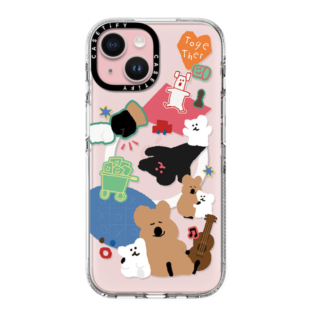 Dinotaeng x CASETiFY iPhone 15 ケース クリア クリア ケース MagSafe対応 Q & B Together