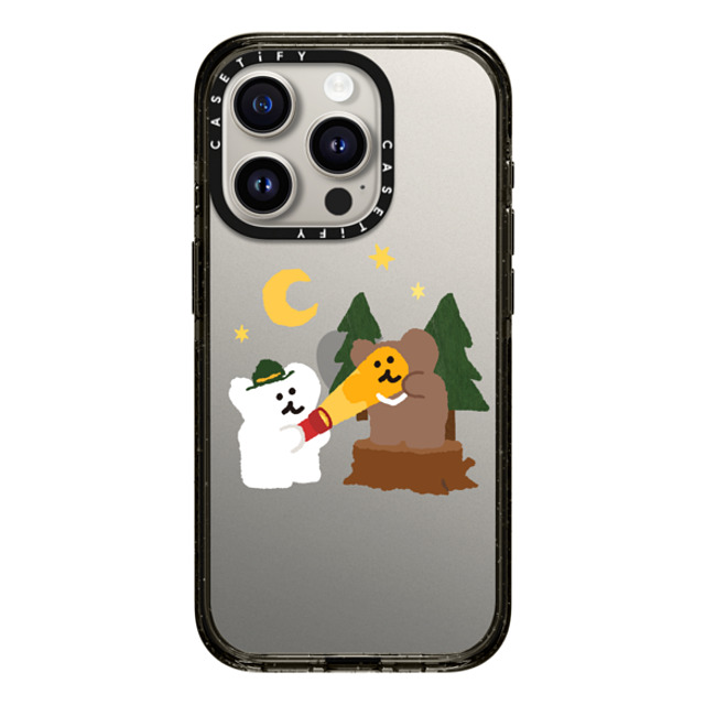 Dinotaeng x CASETiFY iPhone 15 Pro ケース ブラック インパクトケース Bear in Area