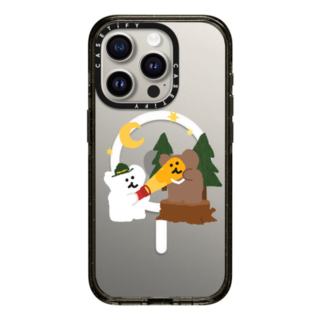 Dinotaeng x CASETiFY iPhone 15 Pro ケース ブラック インパクトケース MagSafe対応 Bear in Area