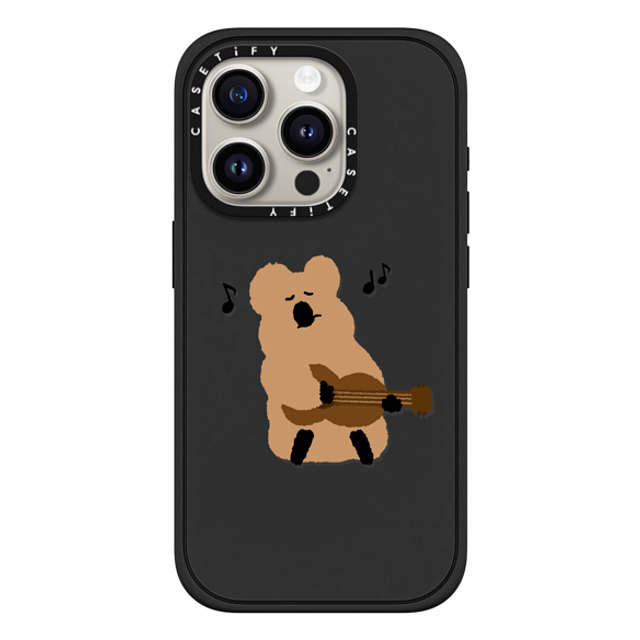 Dinotaeng x CASETiFY iPhone 15 Pro ケース Cartoon マットブラック インパクトケース MagSafe対応 Ukulele Quokka Back to School Dinotaeng x CASETiFY iPhone 15 Pro ケース Cartoon マットブラック インパクトケース MagSafe対応 Ukulele Quokka Back to School