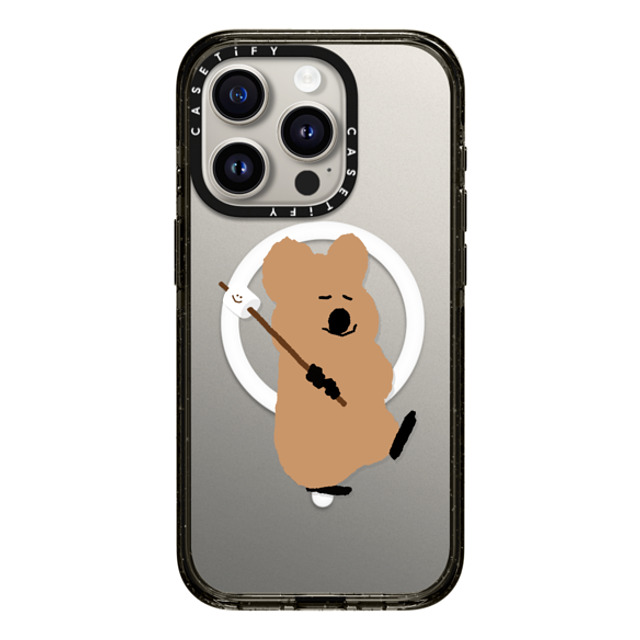 Dinotaeng x CASETiFY iPhone 15 Pro ケース ブラック インパクトケース MagSafe対応 Walking Quokka