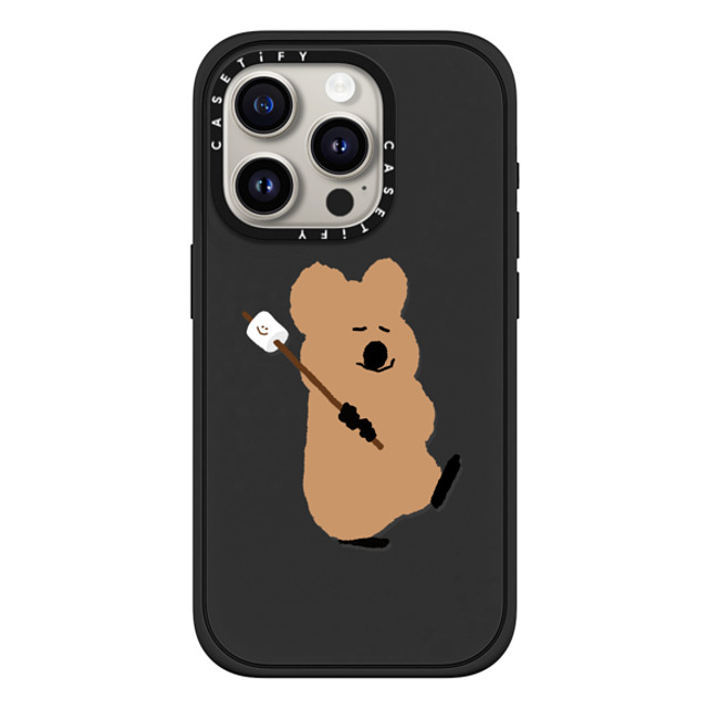 Dinotaeng x CASETiFY iPhone 15 Pro ケース マットブラック インパクトケース MagSafe対応 Walking Quokka