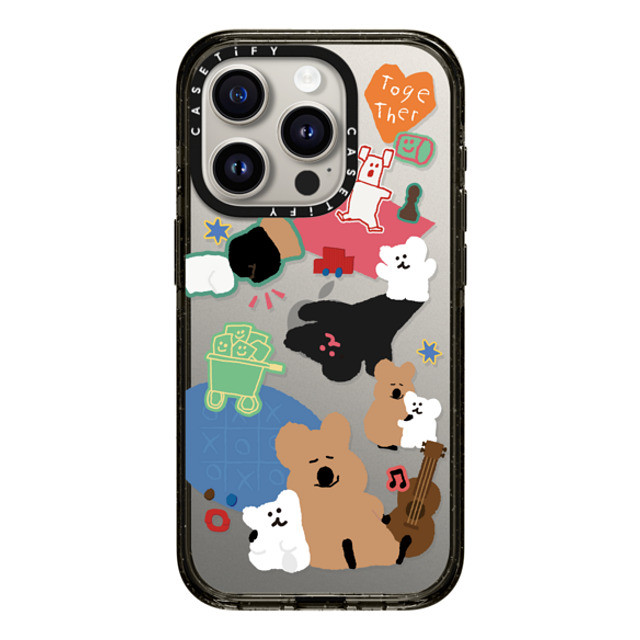 Dinotaeng x CASETiFY iPhone 15 Pro ケース ブラック インパクトケース Q & B Together