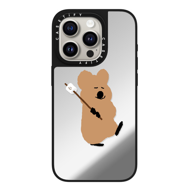 Dinotaeng x CASETiFY iPhone 15 Pro Case Silver on Black ミラーケース MagSafe対応 Walking Quokka Dinotaeng x CASETiFY iPhone 15 Pro Case Silver on Black ミラーケース MagSafe対応 Walking Quokka