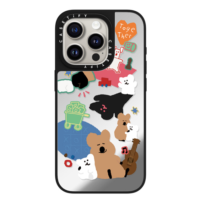 Dinotaeng x CASETiFY iPhone 15 Pro Case Silver on Black ミラーケース MagSafe対応 Q & B Together Dinotaeng x CASETiFY iPhone 15 Pro Case Silver on Black ミラーケース MagSafe対応 Q & B Together