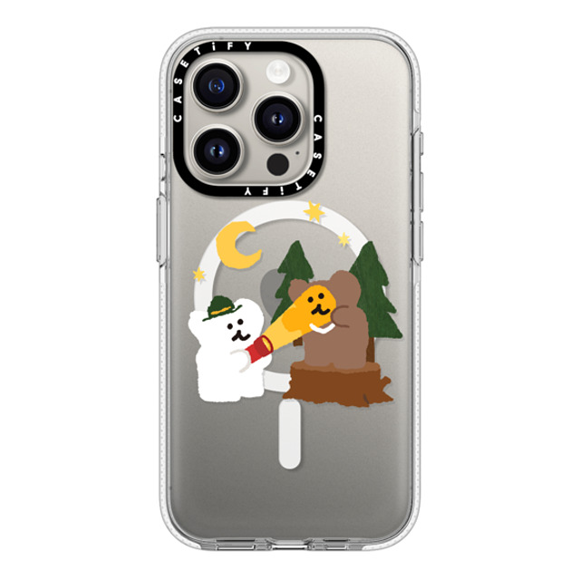 Dinotaeng x CASETiFY iPhone 15 Pro ケース クリア クリア ケース MagSafe対応 Bear in Area