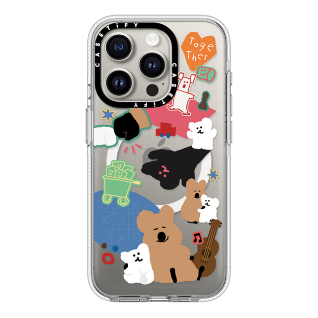 Dinotaeng x CASETiFY iPhone 15 Pro ケース クリア クリア ケース MagSafe対応 Q & B Together