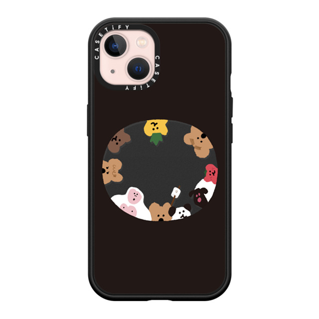 Dinotaeng x CASETiFY iPhone 13 ケース マットブラック インパクトケース MagSafe対応 Anybody There?