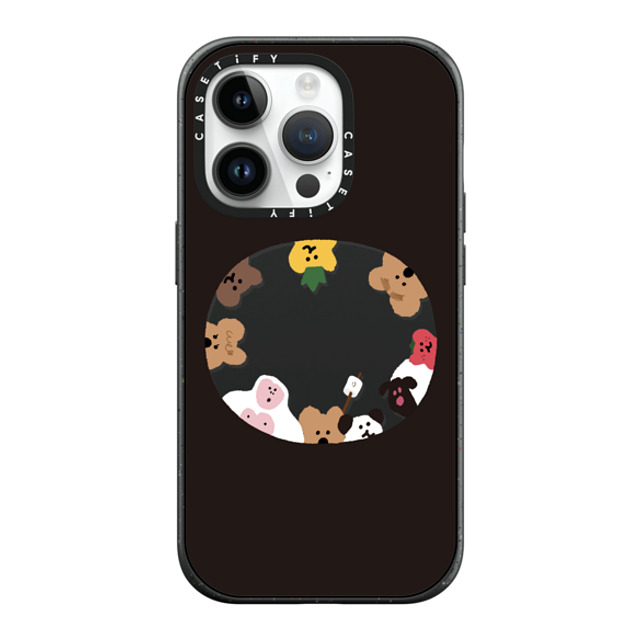 Dinotaeng x CASETiFY iPhone 14 Pro ケース マットブラック インパクトケース MagSafe対応 Anybody There?