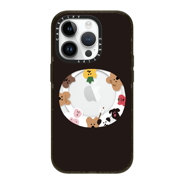 Dinotaeng x CASETiFY iPhone 14 Pro ケース ブラック インパクトケース MagSafe対応 Anybody There?