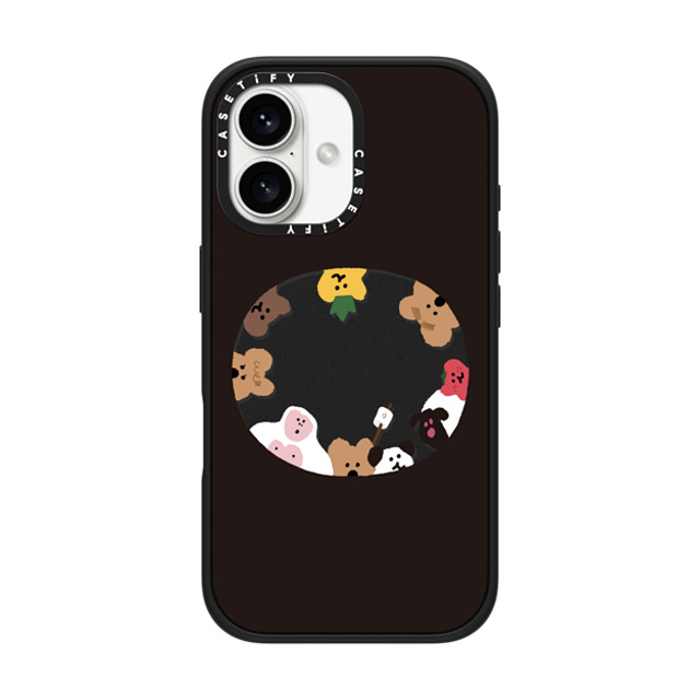 Dinotaeng x CASETiFY iPhone 16 ケース マットブラック インパクトケース MagSafe対応 Anybody There?