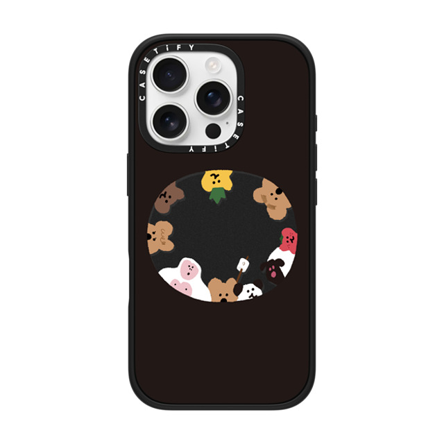 Dinotaeng x CASETiFY iPhone 16 Pro ケース マットブラック インパクトケース MagSafe対応 Anybody There?