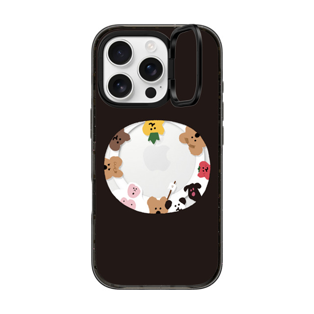 Dinotaeng x CASETiFY iPhone 16 Pro ケース ブラック インパクトリングスタンドケース MagSafe対応 Anybody There?