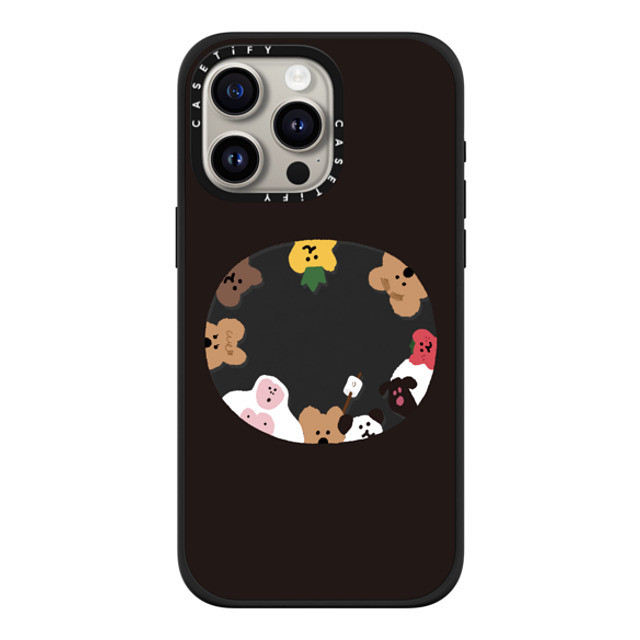 Dinotaeng x CASETiFY iPhone 15 Pro Max ケース マットブラック インパクトケース MagSafe対応 Anybody There?