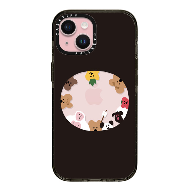 Dinotaeng x CASETiFY iPhone 15 ケース ブラック インパクトケース Anybody There?