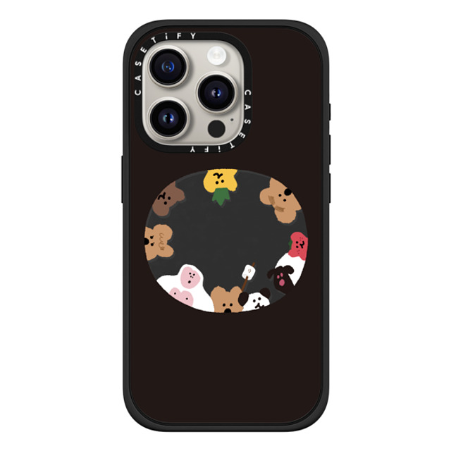 Dinotaeng x CASETiFY iPhone 15 Pro ケース マットブラック インパクトケース MagSafe対応 Anybody There?