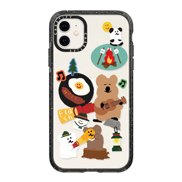 Dinotaeng x CASETiFY iPhone 11 ケース ブラック インパクトケース Happy Campers