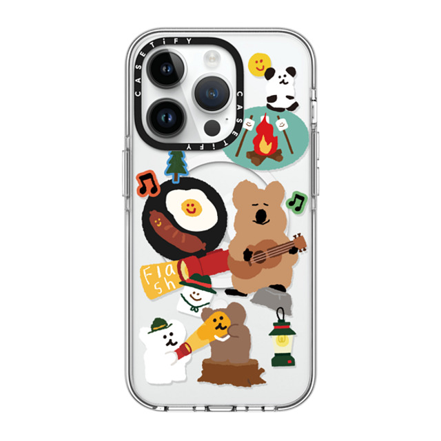 Dinotaeng x CASETiFY iPhone 14 Pro ケース クリア クリア ケース MagSafe対応 Happy Campers