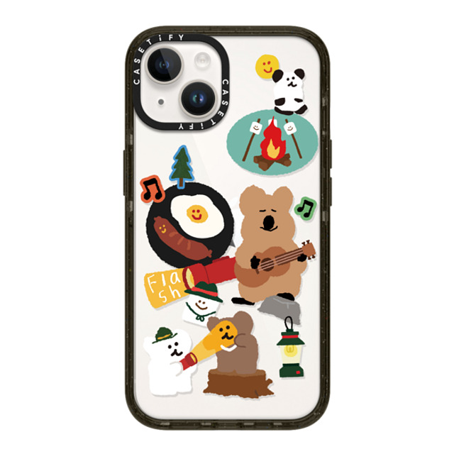 Dinotaeng x CASETiFY iPhone 14 ケース ブラック インパクトケース Happy Campers