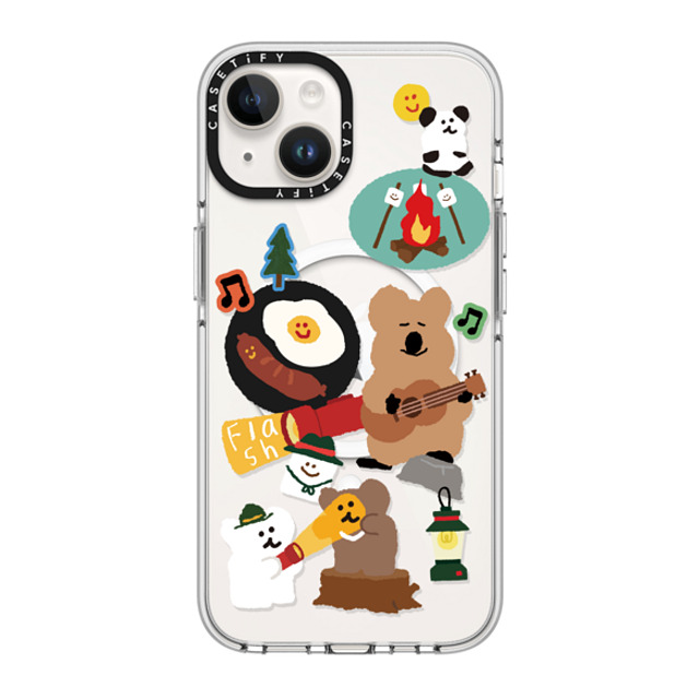 Dinotaeng x CASETiFY iPhone 14 ケース クリア クリア ケース MagSafe対応 Happy Campers