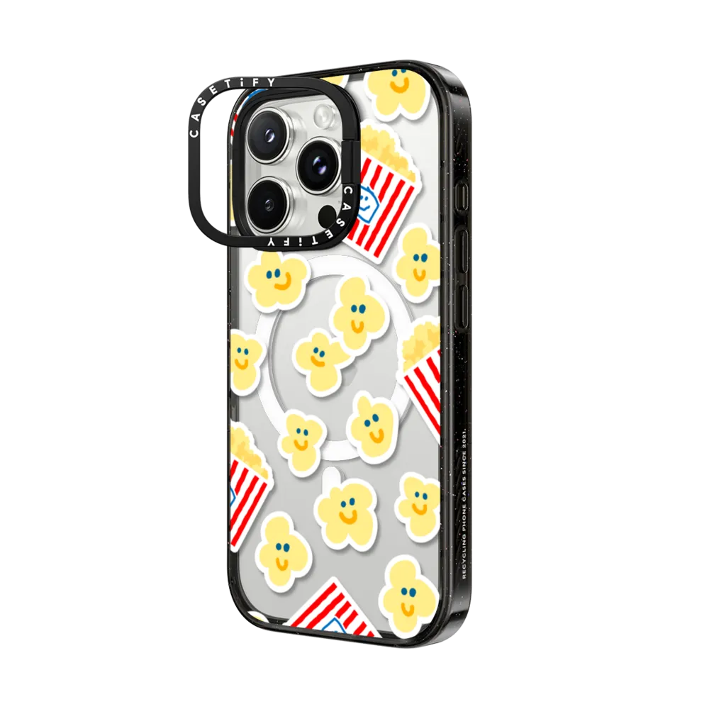 Impact Ring Stand iPhone 16 Pro Case MagSafe Compatible - POPCORN EVERYWHERE!