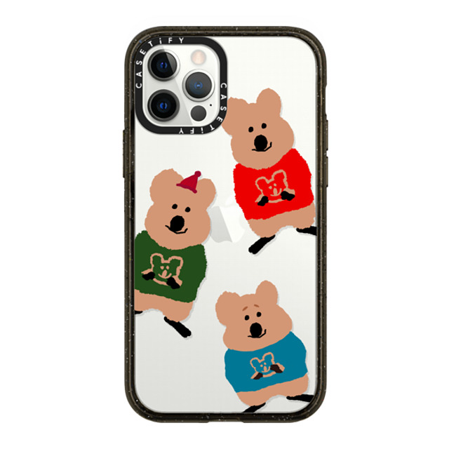 Dinotaeng x CASETiFY iPhone 12 Pro Case Animal,Cartoon Black Impact Case Quokka Trio Mother's Day Dinotaeng x CASETiFY iPhone 12 Pro Case Animal,Cartoon Black Impact Case Quokka Trio Mother's Day