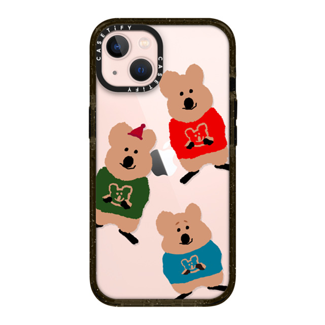 Dinotaeng x CASETiFY iPhone 13 ケース ブラック インパクトケース Quokka Trio