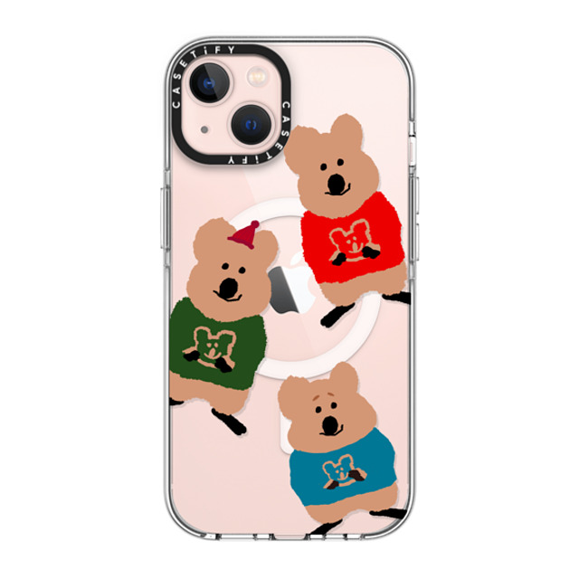 Dinotaeng x CASETiFY iPhone 13 ケース クリア クリア ケース MagSafe対応 Quokka Trio