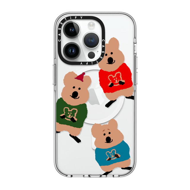 Dinotaeng x CASETiFY iPhone 14 Pro ケース クリア クリア ケース MagSafe対応 Quokka Trio