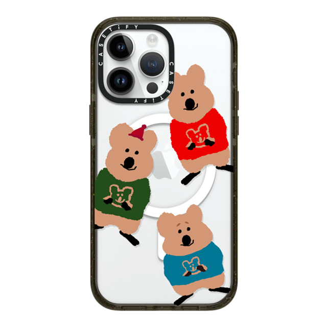 Dinotaeng x CASETiFY iPhone 14 Pro Max ケース ブラック インパクトケース MagSafe対応 Quokka Trio