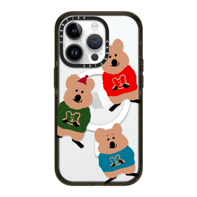 Dinotaeng x CASETiFY iPhone 14 Pro ケース ブラック インパクトケース MagSafe対応 Quokka Trio