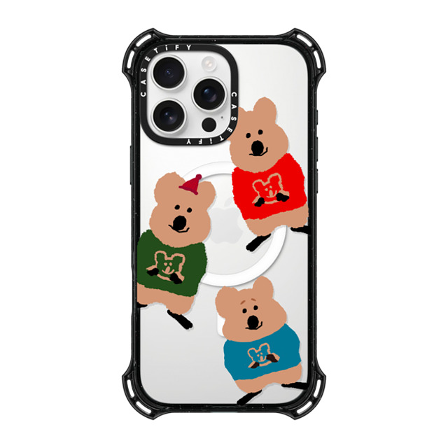 Dinotaeng x CASETiFY iPhone 16 Pro Max ケース ブラック バウンスケース Quokka Trio