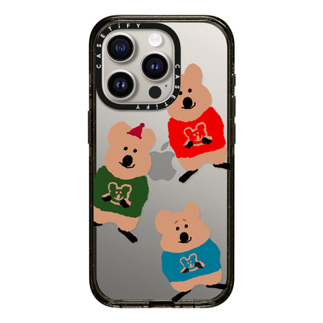 Dinotaeng x CASETiFY iPhone 15 Pro ケース ブラック インパクトケース Quokka Trio