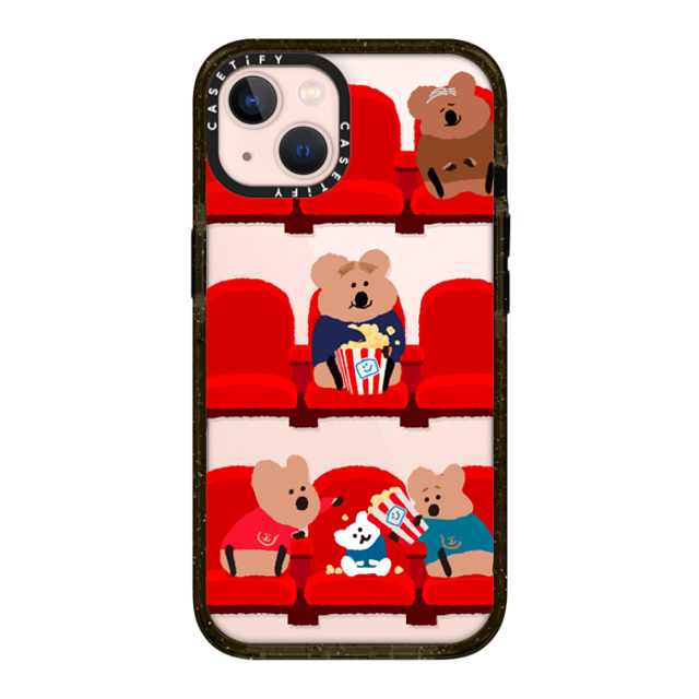 Dinotaeng x CASETiFY iPhone 13 ケース ブラック インパクトケース Popcorn Please!