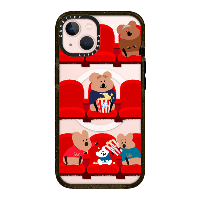 Dinotaeng x CASETiFY iPhone 13 ケース ブラック インパクトケース MagSafe対応 Popcorn Please!