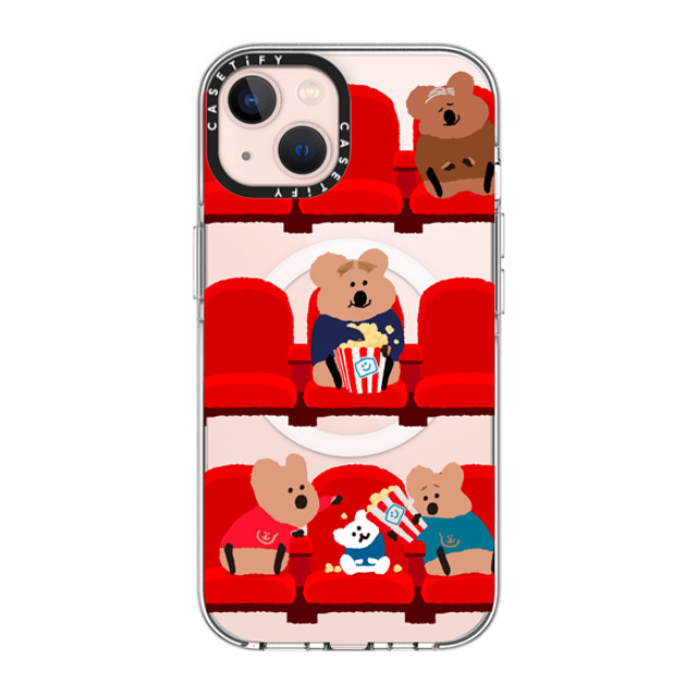 Dinotaeng x CASETiFY iPhone 13 ケース クリア クリア ケース MagSafe対応 Popcorn Please!