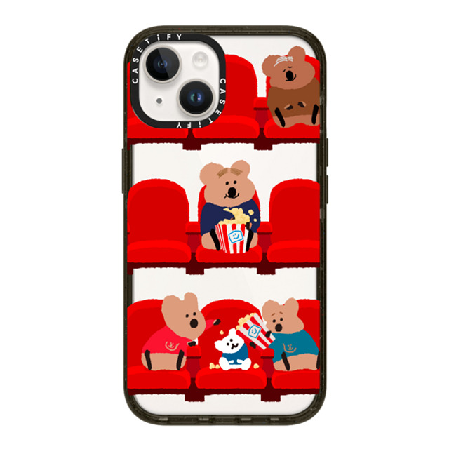 Dinotaeng x CASETiFY iPhone 14 ケース ブラック インパクトケース Popcorn Please!