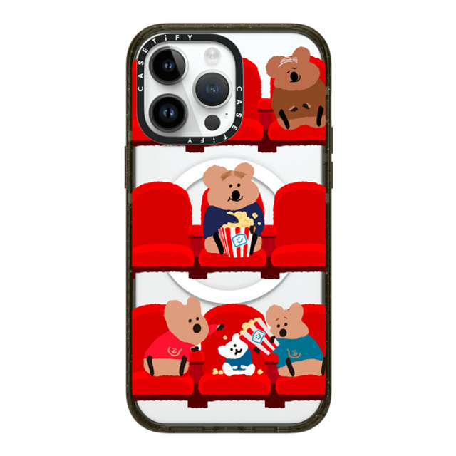 Dinotaeng x CASETiFY iPhone 14 Pro Max ケース ブラック インパクトケース MagSafe対応 Popcorn Please!