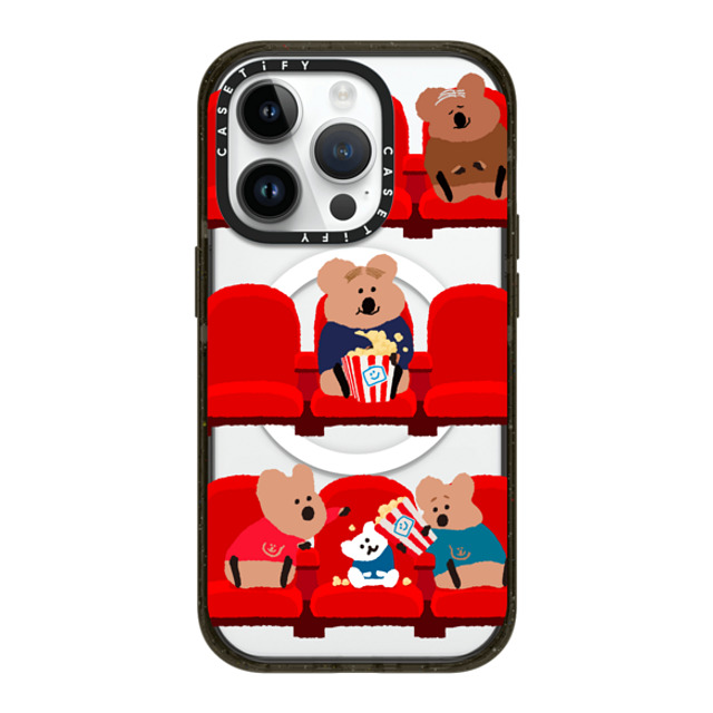 Dinotaeng x CASETiFY iPhone 14 Pro ケース ブラック インパクトケース MagSafe対応 Popcorn Please!