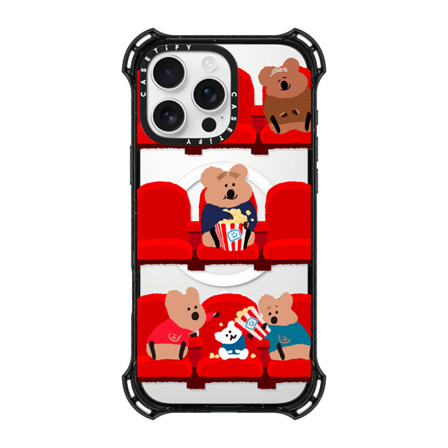 Dinotaeng x CASETiFY iPhone 16 Pro Max ケース ブラック バウンスケース Popcorn Please!