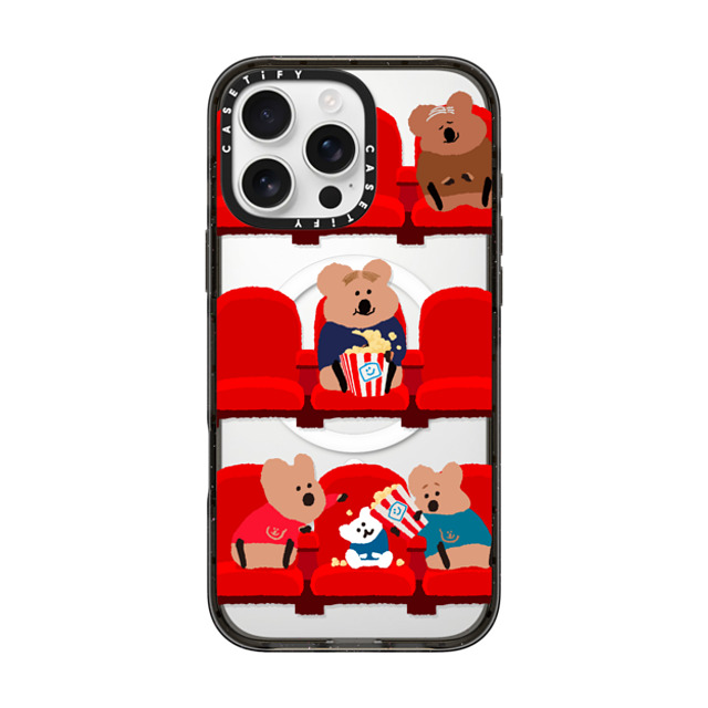 Dinotaeng x CASETiFY iPhone 16 Pro Max ケース ブラック インパクトケース MagSafe対応 Popcorn Please!