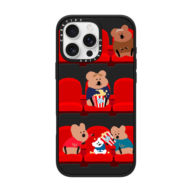 Dinotaeng x CASETiFY iPhone 16 Pro Max ケース マットブラック インパクトケース MagSafe対応 Popcorn Please!