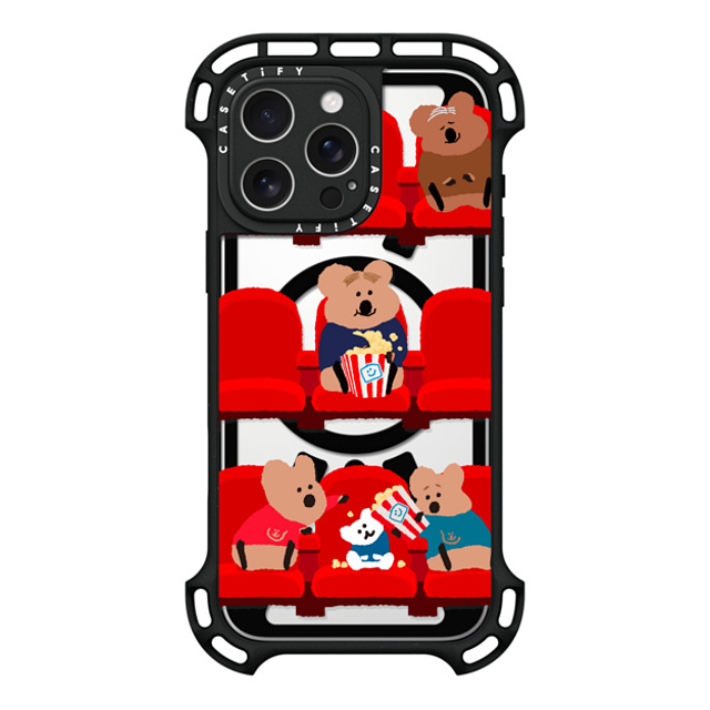 Dinotaeng x CASETiFY iPhone 16 Pro Max ケース ブラック ウルトラ バウンスケース MagSafe対応 Popcorn Please!