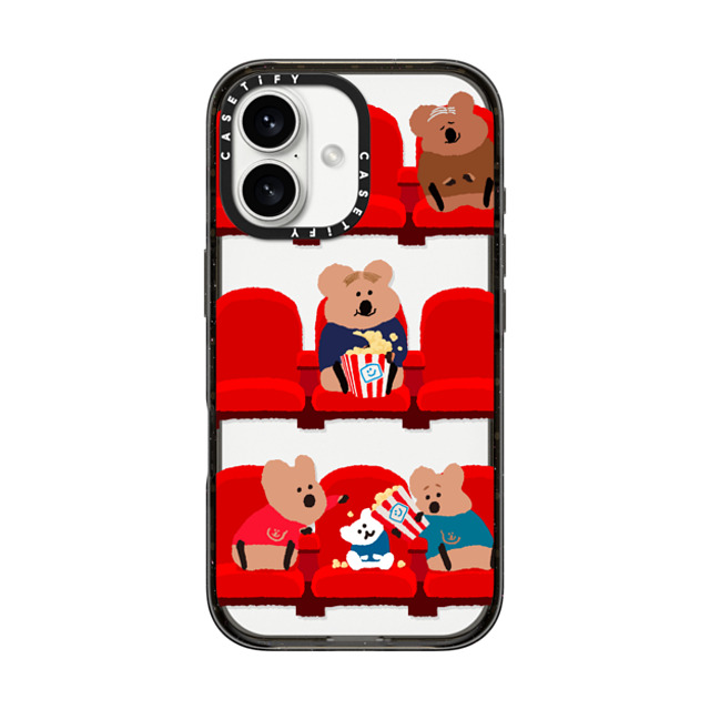 Dinotaeng x CASETiFY iPhone 16 ケース ブラック インパクトケース Popcorn Please!