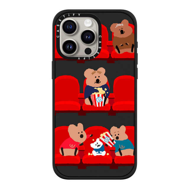 Dinotaeng x CASETiFY iPhone 15 Pro Max ケース マットブラック インパクトケース MagSafe対応 Popcorn Please!