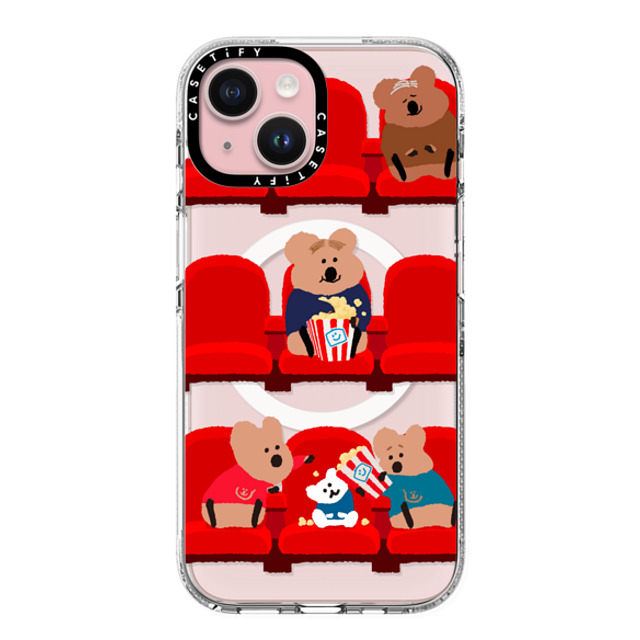 Dinotaeng x CASETiFY iPhone 15 ケース クリア クリア ケース MagSafe対応 Popcorn Please!