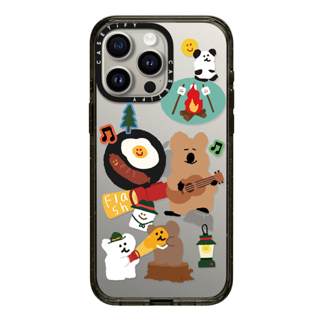 Dinotaeng x CASETiFY iPhone 15 Pro Max ケース ブラック インパクトケース Happy Campers