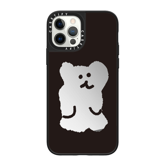 Dinotaeng x CASETiFY iPhone 12 Pro ケース Cartoon Silver on Black ミラーケース MagSafe対応 Big Bobo Father's Day Dinotaeng x CASETiFY iPhone 12 Pro ケース Cartoon Silver on Black ミラーケース MagSafe対応 Big Bobo Father's Day