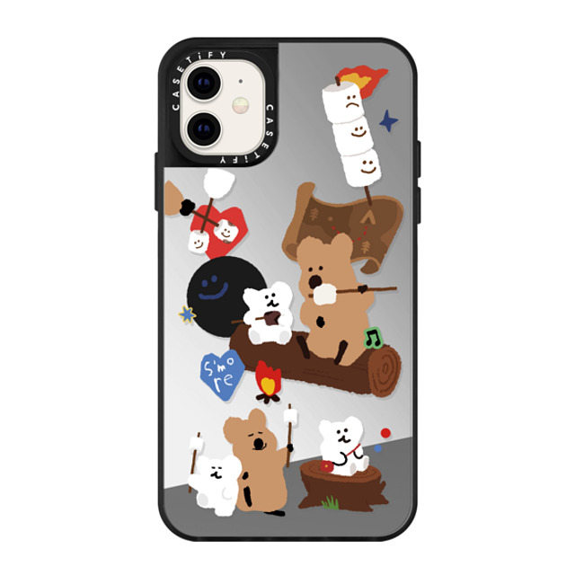 Dinotaeng x CASETiFY iPhone 11 Case Cartoon Silver on Black ミラーケース S'more! Back to School Dinotaeng x CASETiFY iPhone 11 Case Cartoon Silver on Black ミラーケース S'more! Back to School